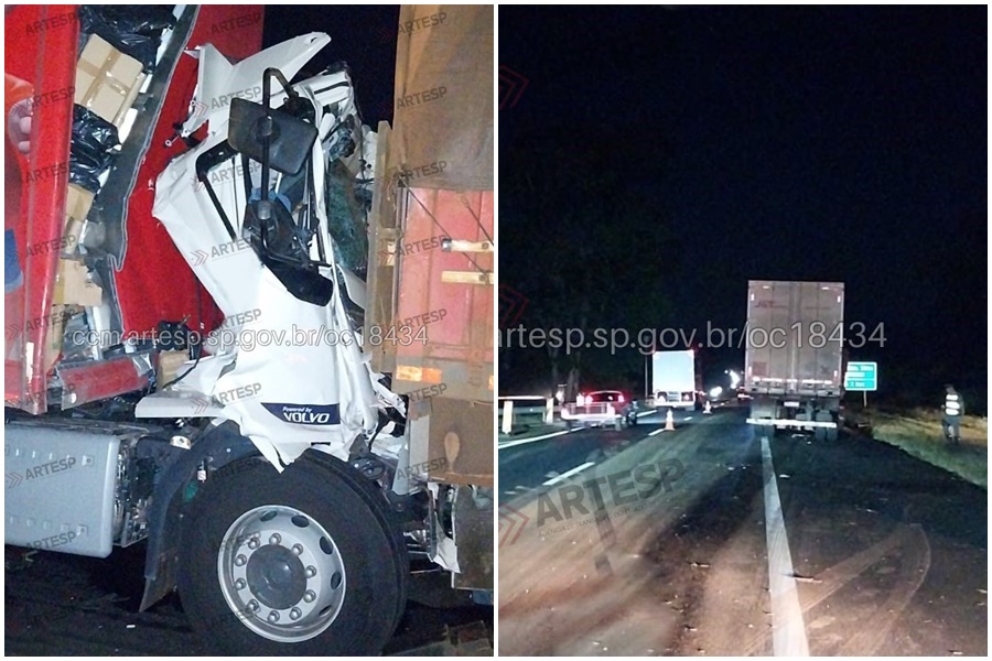 Colisão entre carretas deixa vítima fatal na Rodovia Anhanguera