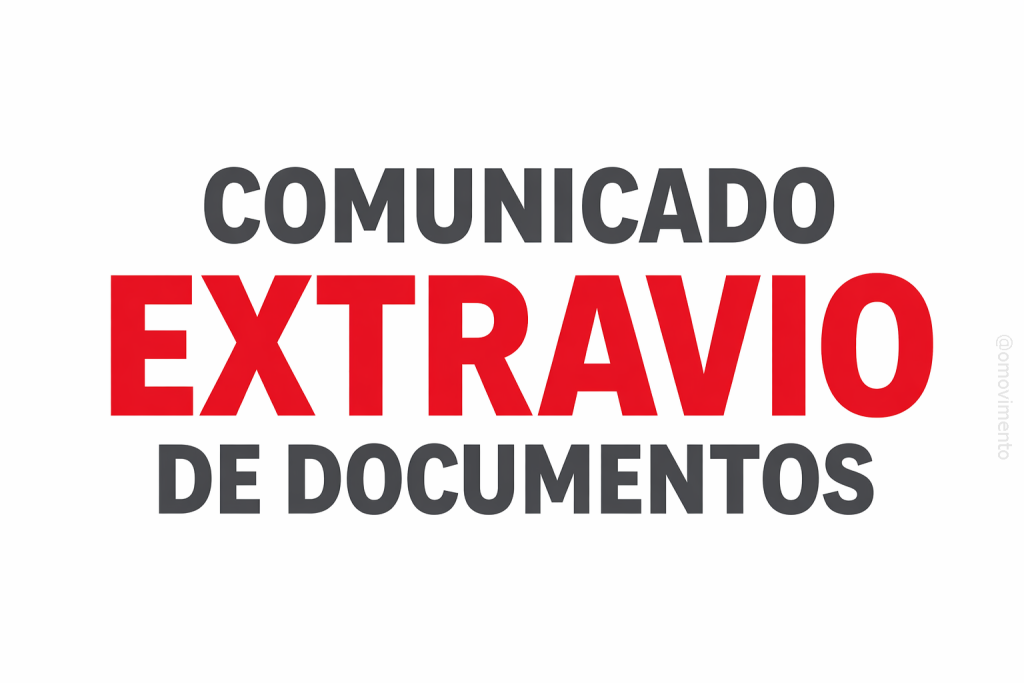 Comunicado de extravio Livro de Registro de Utilização de Documentos Fiscais e Termos de Ocorrências