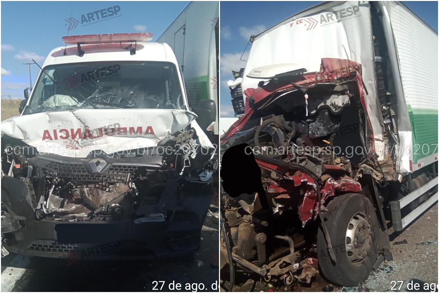 Motorista morre e três pessoas ficam feridas em engavetamento na SP-340