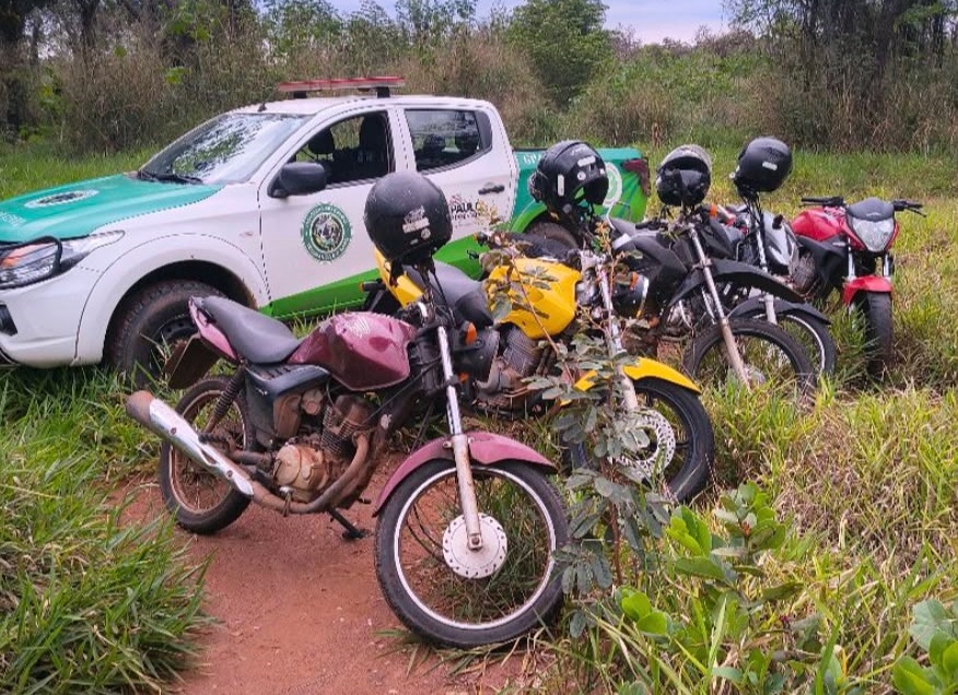 Cinco motos roubadas ou furtadas são encontradas escondidas em área de mata em Pirassununga