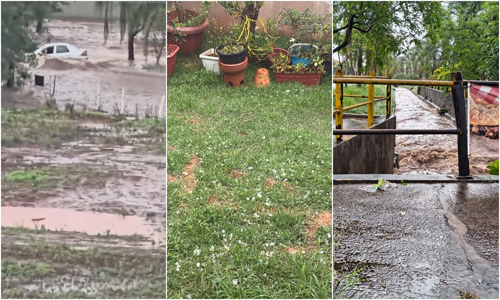 Pirassununga registra 65 mm de chuva em pouco mais de 20 minutos; temporal provoca alagamentos